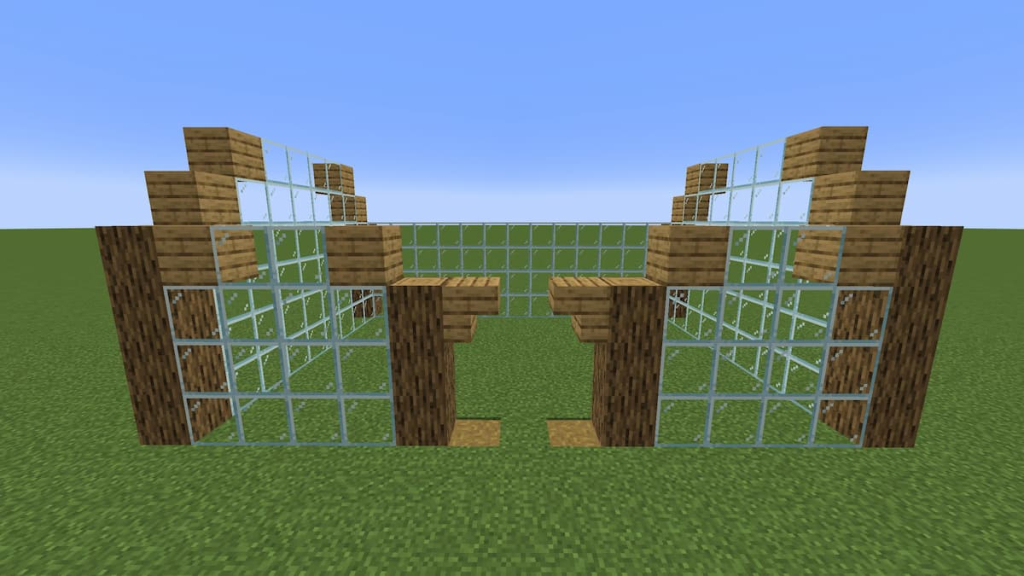 The fourth part of the Minecraft greenhouse's entrance.