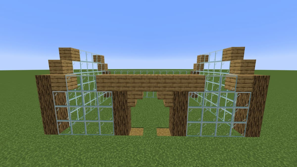 The final part of the Minecraft greenhouse's entrance.