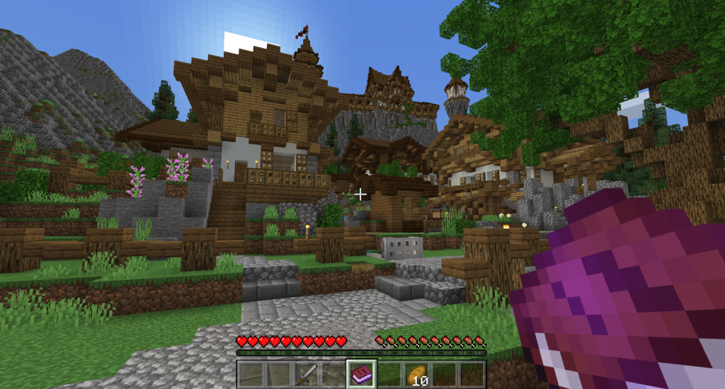 This image shows how opening Minecraft with the "create new world" button opens a the new world we just downloaded.