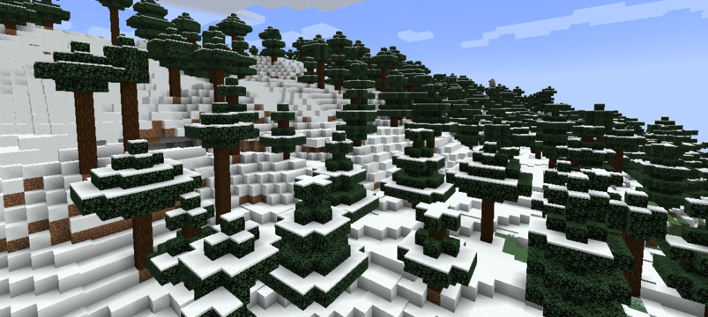 Spruce trees growing in a Grove biome.