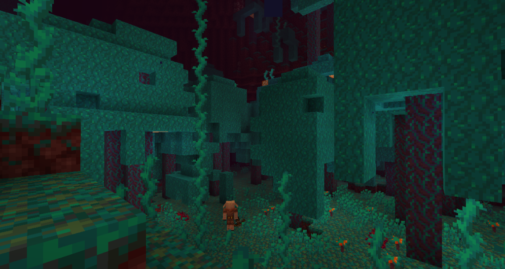 Warped Fungi growing in a Warped Forest biome.