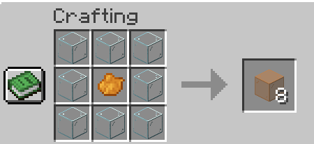 Placing one piece of dye in the center block of a crafting table and surrounding it by glass or glass panes will turn them into stained glass.