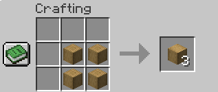 Placing four stripped logs in a square in a crafting interface produces three stripped wood blocks.