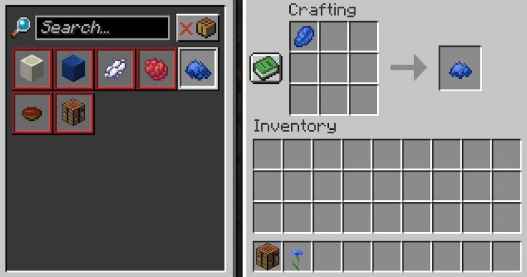 One lapis lazuli can be used to craft one blue dye.