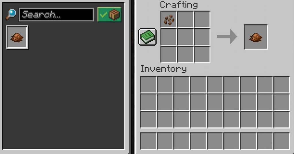 Crafting recipe for brown dye.