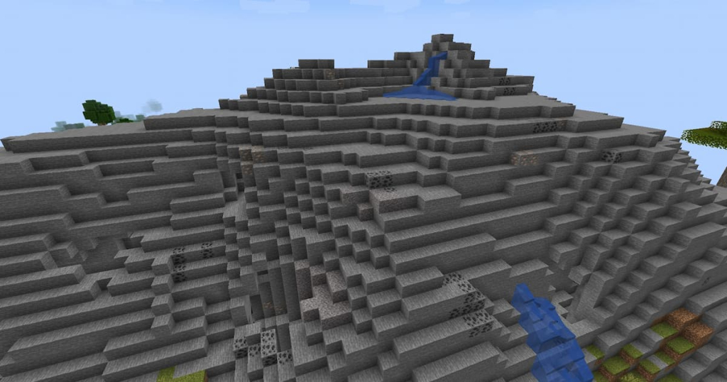 A Stony Peaks biome containing iron ore.