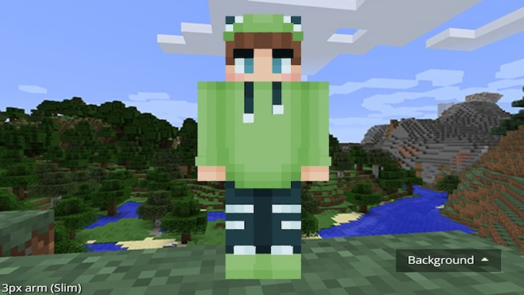 Minecraft skin by cgiAndy of a brunette boy in a frog hoodie.