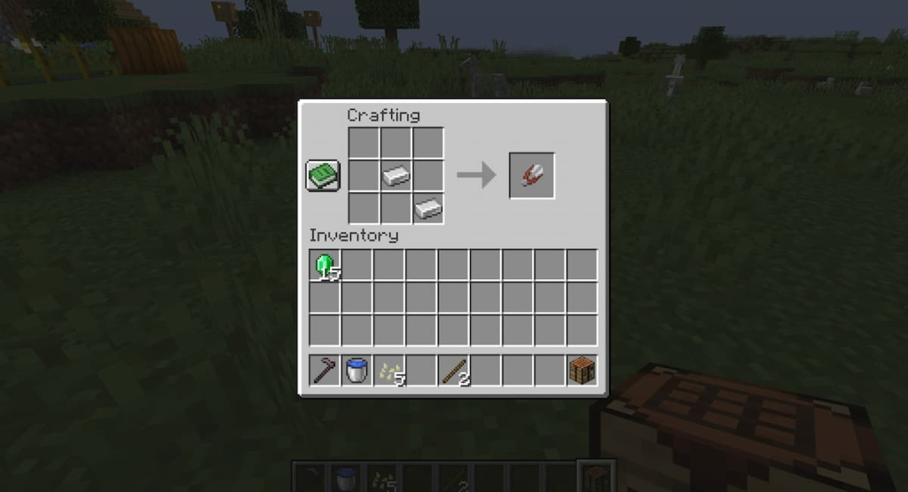 Crafting recipe for shears.