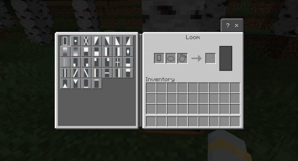 Opening a loom in Bedrock edition will show this interface.