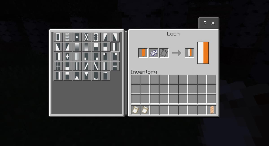 Where each item goes on a loom in Bedrock edition.