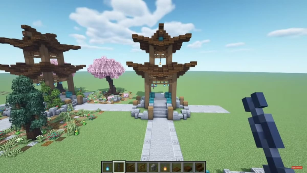 An Asian-Style Gazebo in Minecraft by Sekai.