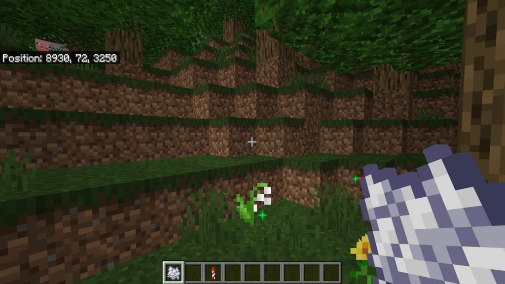A Lily of the Valley growing in a Roofed Forest in Minecraft.