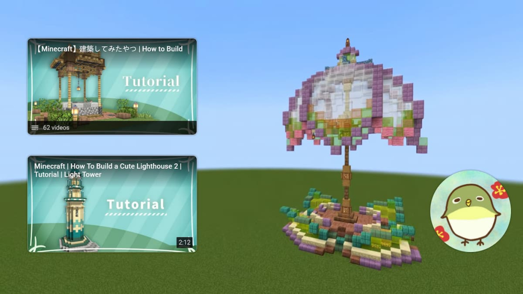 A Stained Glass Flower Gazebo in Minecraft by BB's Hideaway.