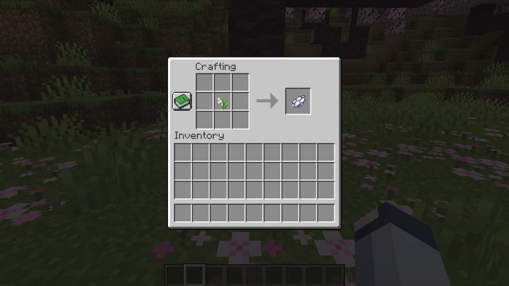 White Dye crafting recipe using a Lily of the Valley in Minecraft.