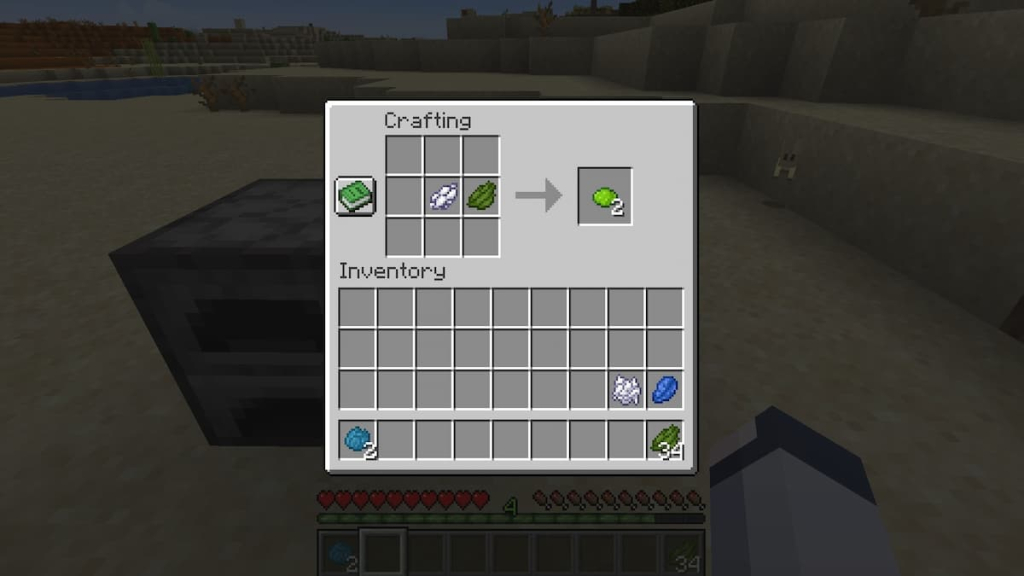 Crafting recipe for lime dye in Minecraft.