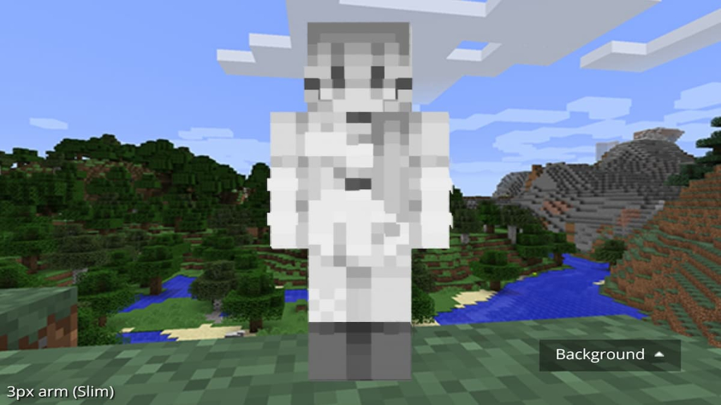 A grayscale Minecraft skin themed after Taylor Swift.