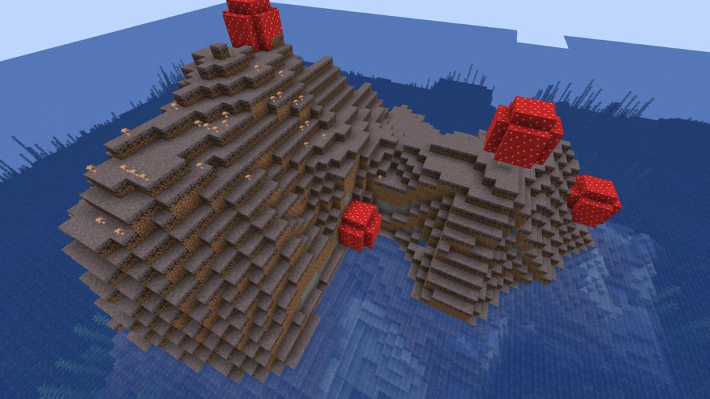 A Mushroom Fields biome.