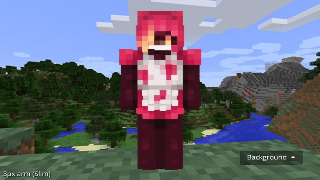 A Minecraft skin of Nifty from Hazbin Hotel.