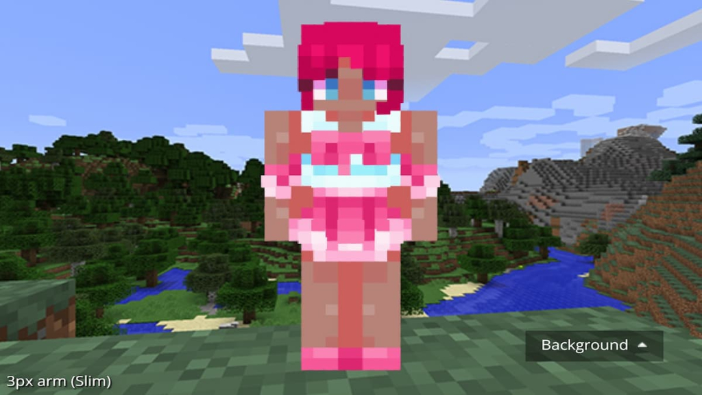 A Minecraft skin based on Pinkie Pie from My Little Pony.