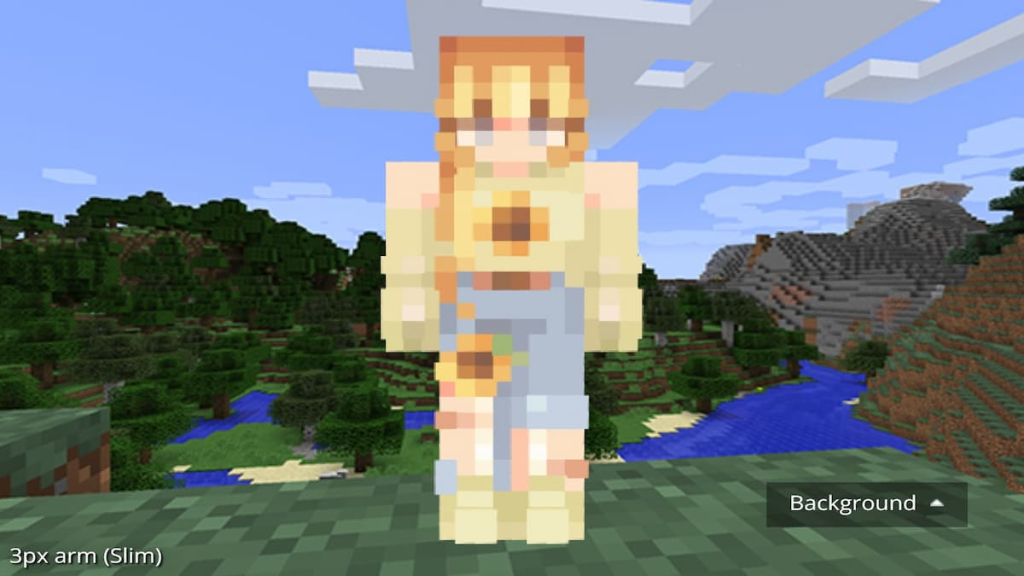 A sunflower-themed Minecraft skin.