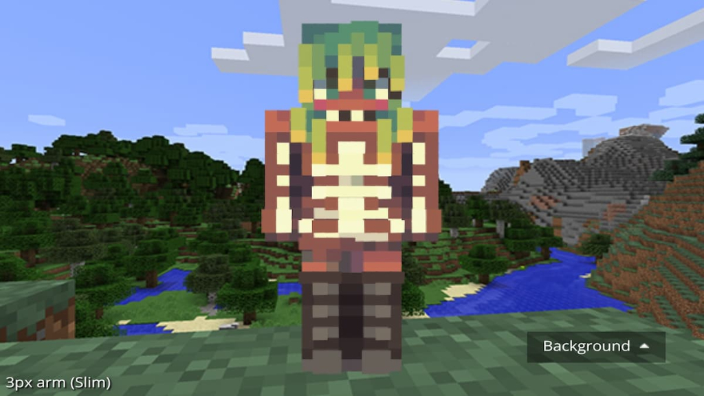 A Minecraft girl skin with skeleton details.