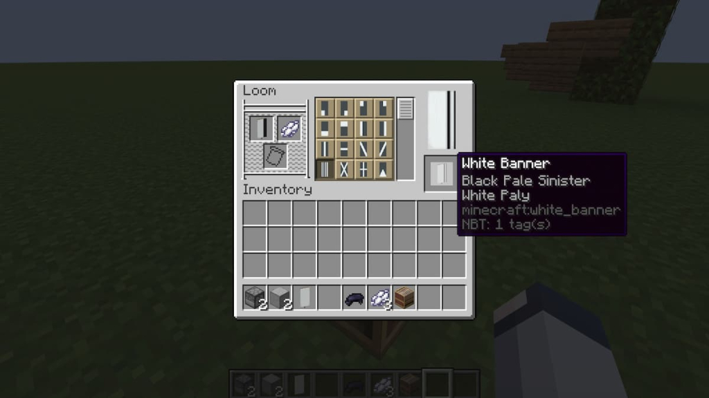 The second pattern added to a banner for making a fridge door design in Minecraft.