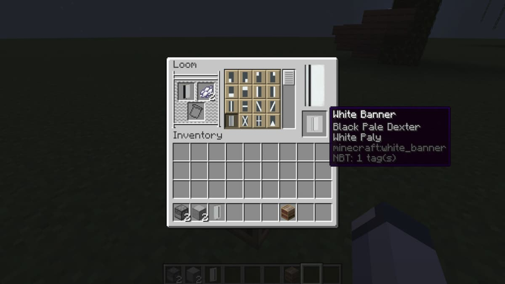 The second pattern added to a banner for making a fridge door design in Minecraft.