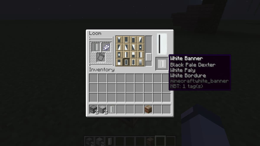 The third pattern added to a banner for making a fridge door design in Minecraft.