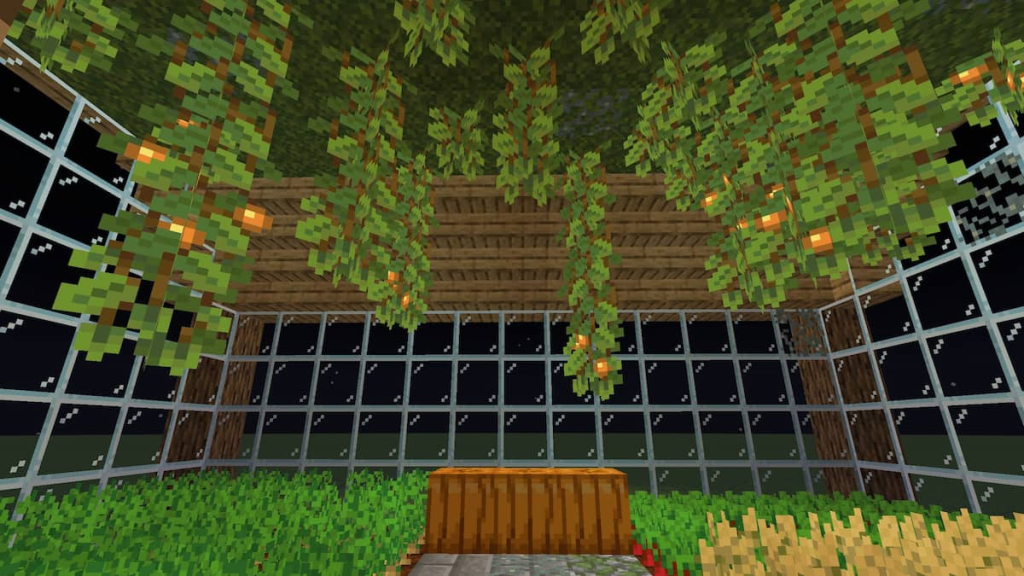 Adding glowberries and glow lichen to the Minecraft greenhouse.