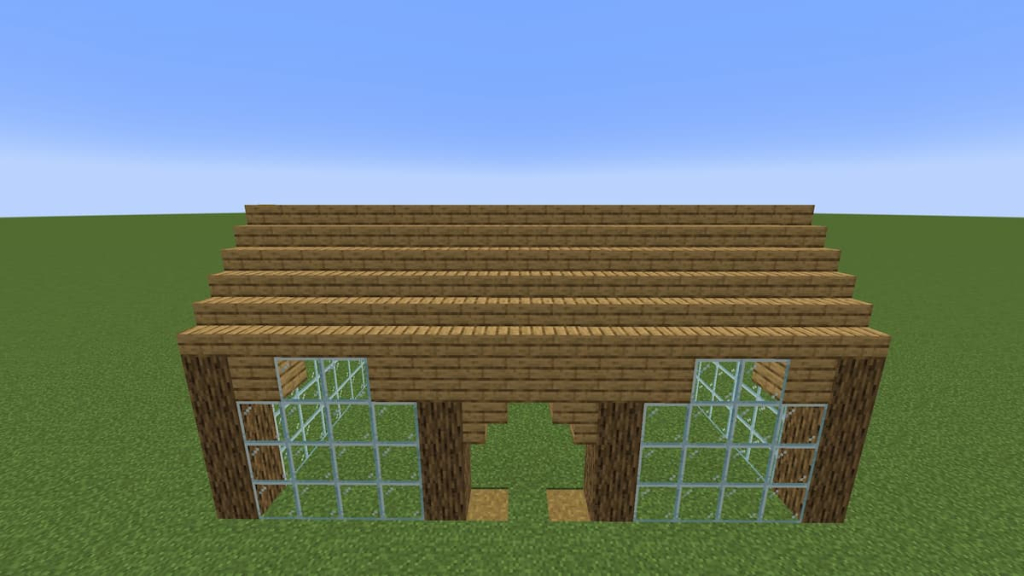 The second part of the Minecraft greenhouse's roof.