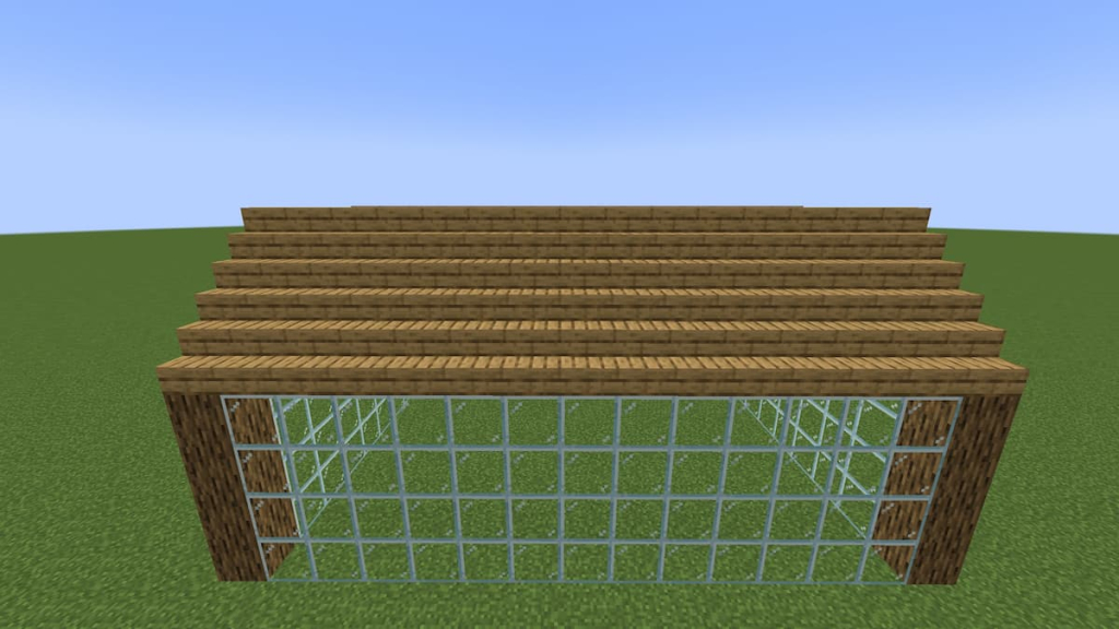 The third part of the Minecraft greenhouse's roof.