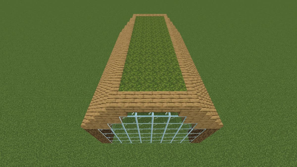 The seventh part of the Minecraft greenhouse's roof.