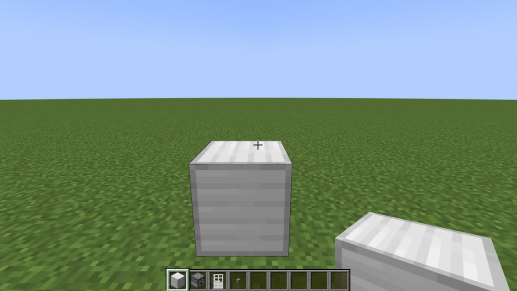The first block of the Minecraft working fridge.