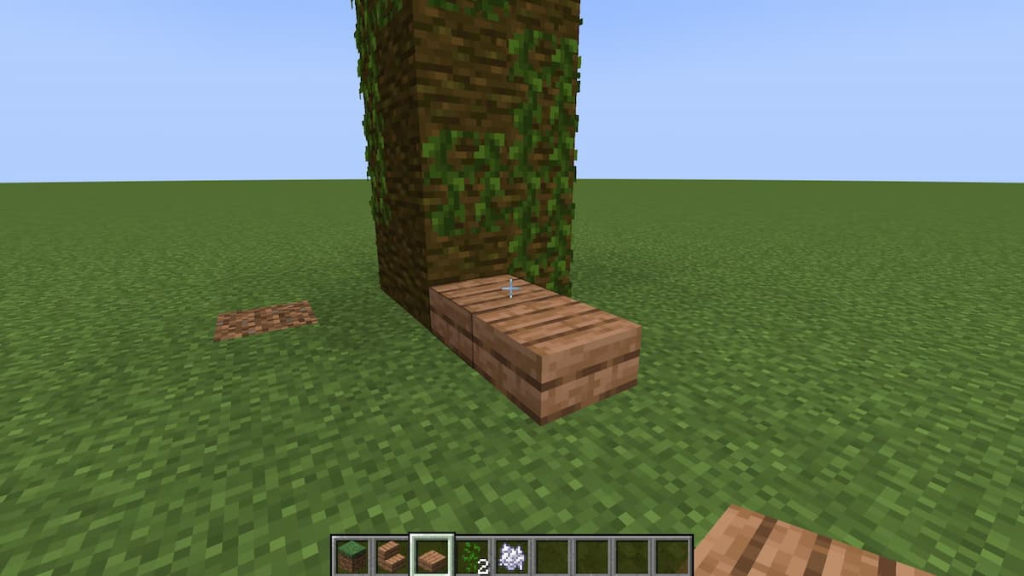 Beginning the Plank Staircase around a Jungle tree.